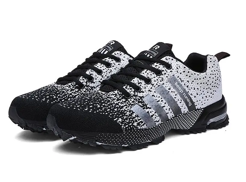 Хит, всесезонные мужские кроссовки для бега, дышащая Спортивная обувь для улицы, легкие кроссовки для женщин, удобная спортивная обувь - Цвет: Белый