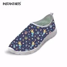 INSTANTARTS/Женская дышащая обувь из сетчатого материала; обувь на плоской подошве с объемным принтом «русалка»; Легкие женские кроссовки для отдыха