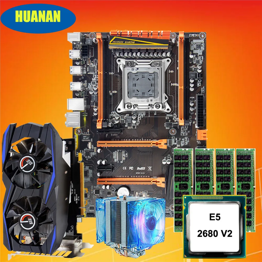 #^Special Price PC assembly HUANANZHI deluxe X79 gaming motherboard set CPU Xeon E5 2680 V2 with cooler RAM 32G(4*8G) Video card GTX960 2G DDR5