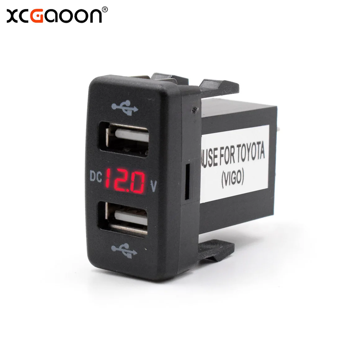 

XCGaoon Special Dedicated 5V 4.2A Dual 2 USB Port Car Charger With LED Voltmeter Adapter Socket For TOYOTA input DC 12V-24V