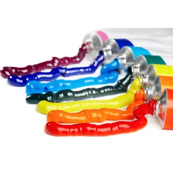 

6ML DIY paiting 12 Colors Professional Acrylic Paints Set Hand Painted Wall Painting Textile Paint Brightly Colored Art Supplies