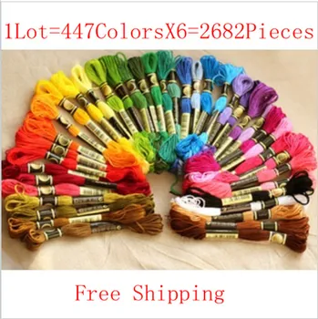 

Free Shipping Cotton Knitting Wire 1LOT=447COLORSX6SETS=2682PIECES Cross Stitch Thread Similar DMC Thread Hotsell