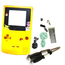 Горячая желтый цвет оболочки полный корпус для GameBoy цвет FitGBC консоль системы Мальчик Дети подарок корпус с мультяшным экраном крышка объектива
