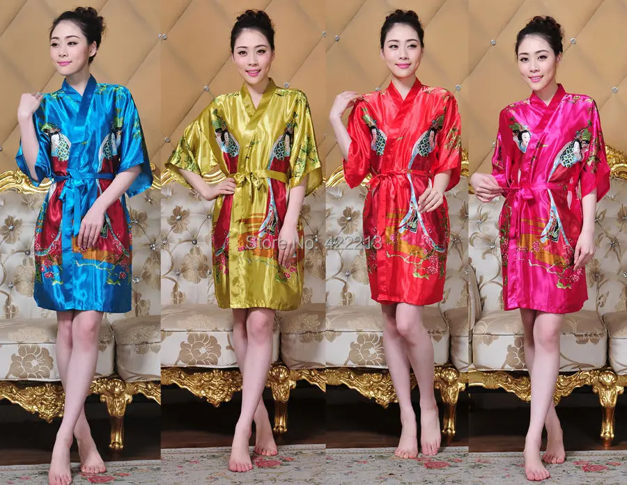 Модный бренд, женский халат, китайский стиль, ручная работа, окрашенный кафтан, халат с поясом, Пери, один размер, банный Халат