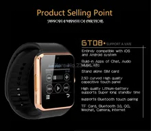 Smart watch gt08 plus uhr bluetooth-konnektivität android phone sync notifier unterstützung sim tf-karte mp3 metall uhr smartwatch