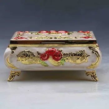 

Elegant Chinese collectable cloisonne handwork beautiful flowers jewelry box