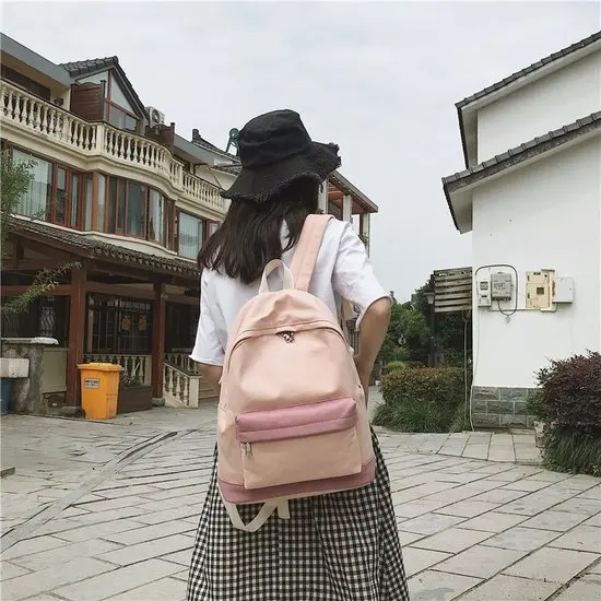 

Fashion Women Backpack for School Teenagers Girl Vintage Stylish School Bag Ladies Canvas Fabric Backpack Female Bookbag Mochila