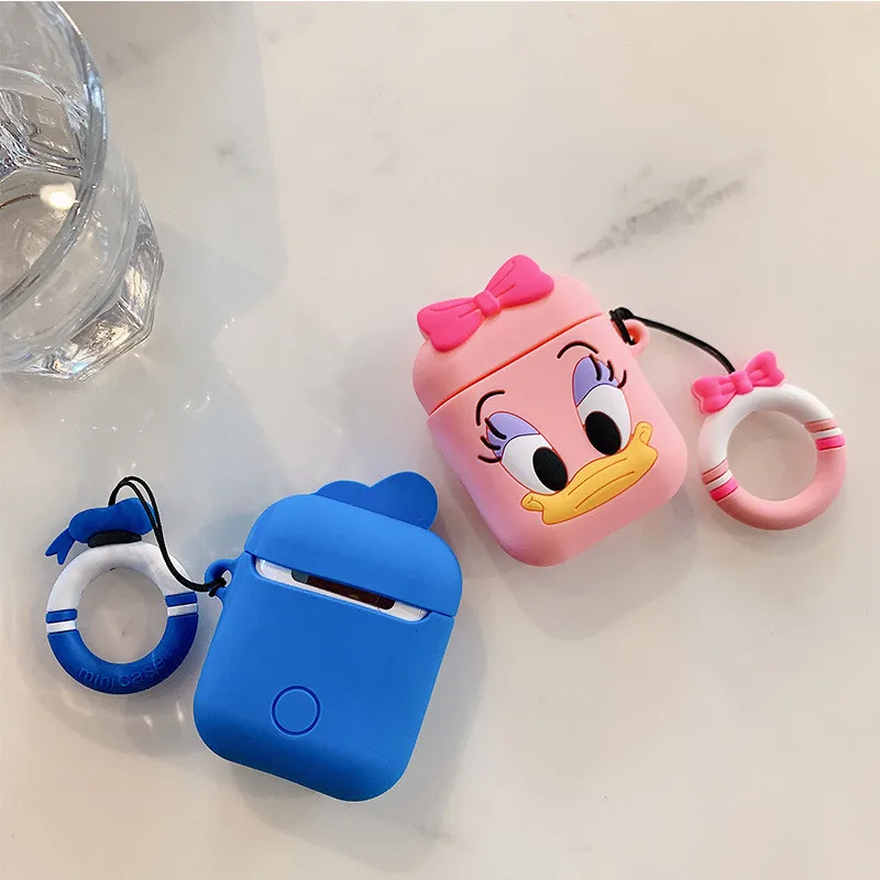 Мягкий Bluetooth чехол для наушников с Микки Минни для AirPods защитный чехол Аксессуары для кожи для Apple Airpods зарядная коробка