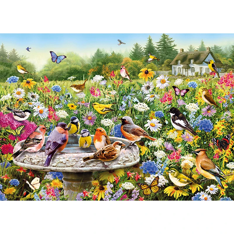 

Square/Round Drill,DIY Diamond Painting "Singing Birds&FragrantFlower" Embroidery Cross Stitch Mosaic Full Rhinestone Decor GT