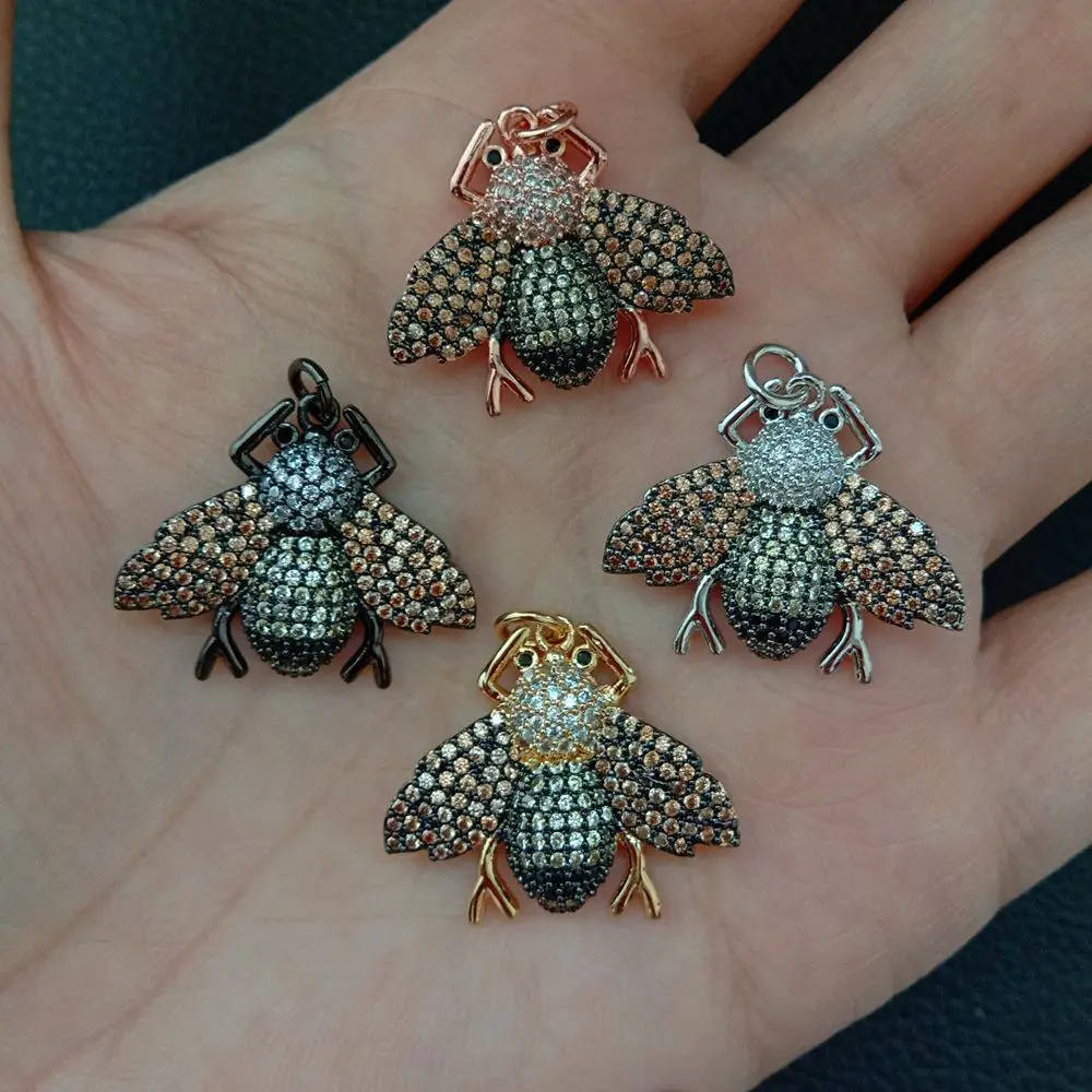 

Women's 1 pcs Bee Shape CZ Micro Pave Pendant Four Colors Pendant 20*24mm
