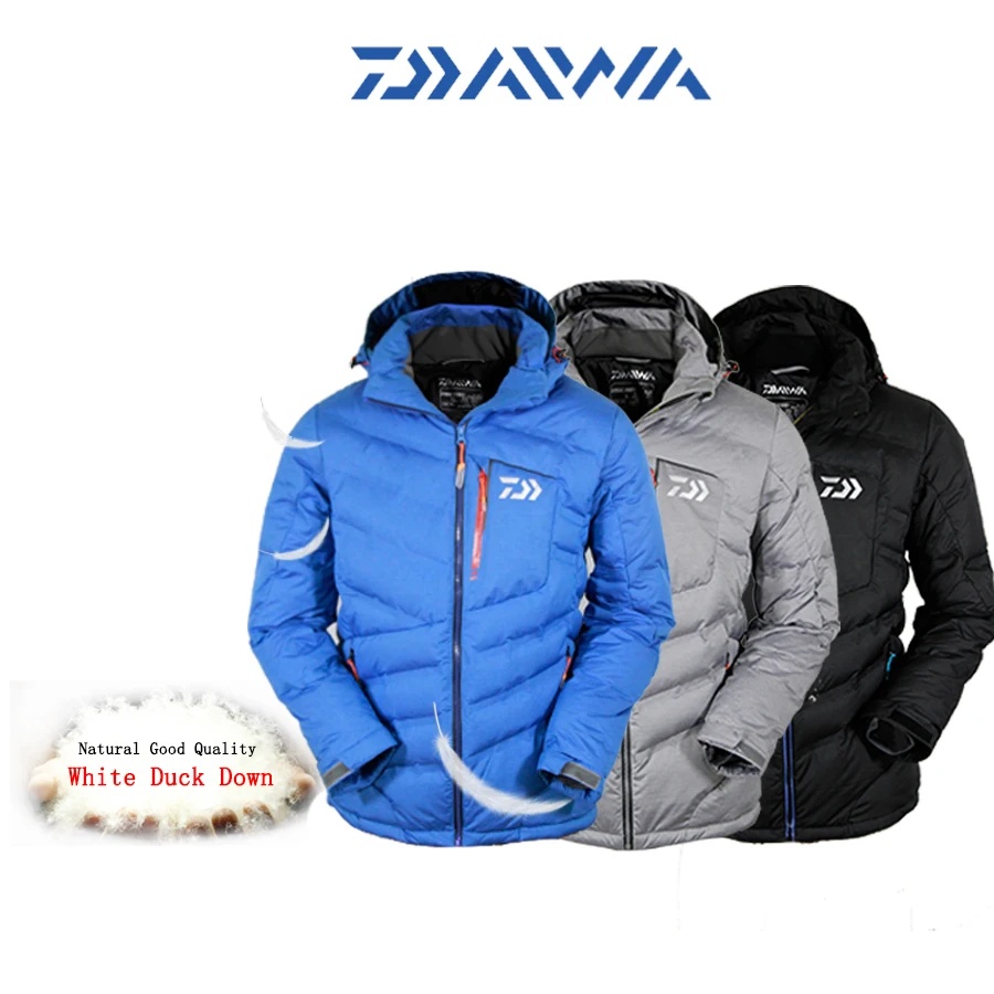 Daiwa куртка осень зима Рыбалка пуховик пальто одежда белый утиный пух сохраняет тепло ветрозащитная водонепроницаемая рыболовная куртка