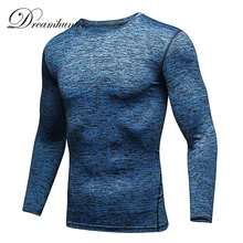 Мужские компрессионные рубашки спортивная pro баскетбольные беговые колготки с длинными рукавами быстросохнущие эластичные колготки бодибилдингт-рубашка