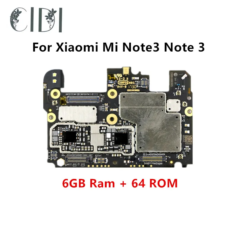 

CIDI Full Working Used Unlocked For Xiaomi Mi Note3 Note 3 6GB+64GB Motherboard Logic Mother Circuit Board