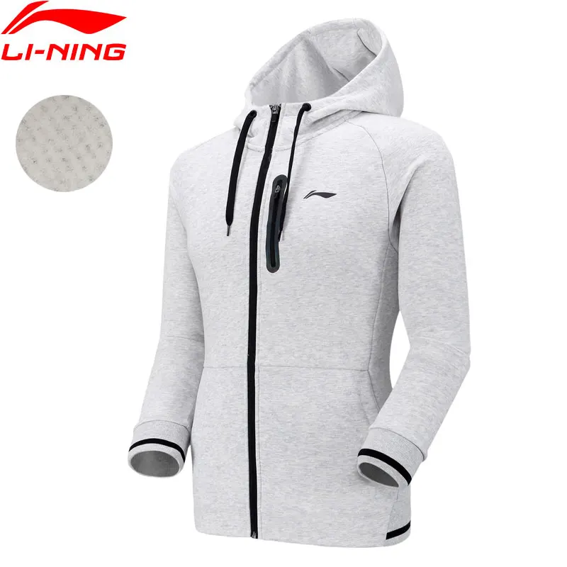 Li-Ning Мужская серия бадминтон толстовка с капюшоном на молнии флисовая 65% хлопок 35%