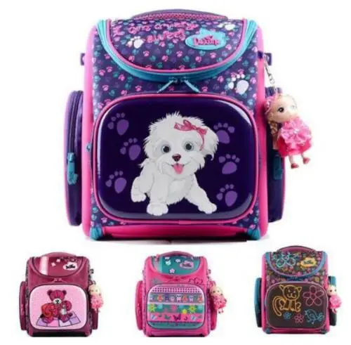 Delune New European Children School Bag Girls Boys Backpack Cartoon Mochila Infantil Large Capacity Orthopedic Schoolbag delune new style large capacity girls cartoon school backpack orthopedic ergonomic design children bear pattern school bag