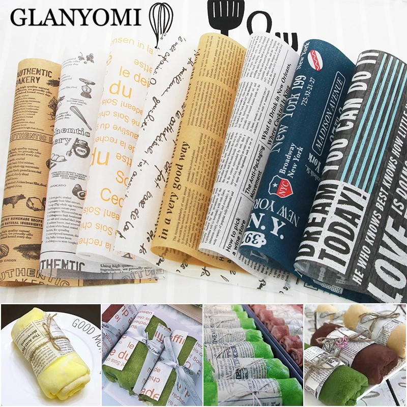 

100Pcs/Lot Wax Paper Food Grade Grease Paper Food Wrappers Wrapping Paper For Bread Sandwich Burger Fries Oilpaper Baking Tools