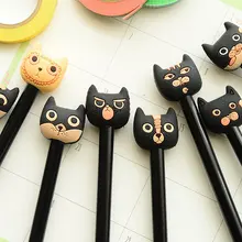Южная Корея канцелярские супер мило мультфильм животных ручка маленькая кошка с черными чернилами 0.5 мм гелевая ручка 10 шт.