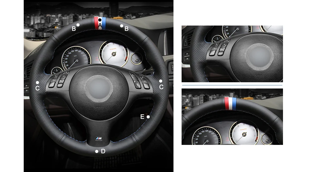 MEWANT черные сапоги из натуральной кожи ручной работы шить чехол рулевого колеса автомобиля для BMW M спортивные E46 330i 330Ci E39 540i 525i 530i M3 E46 M5 E39