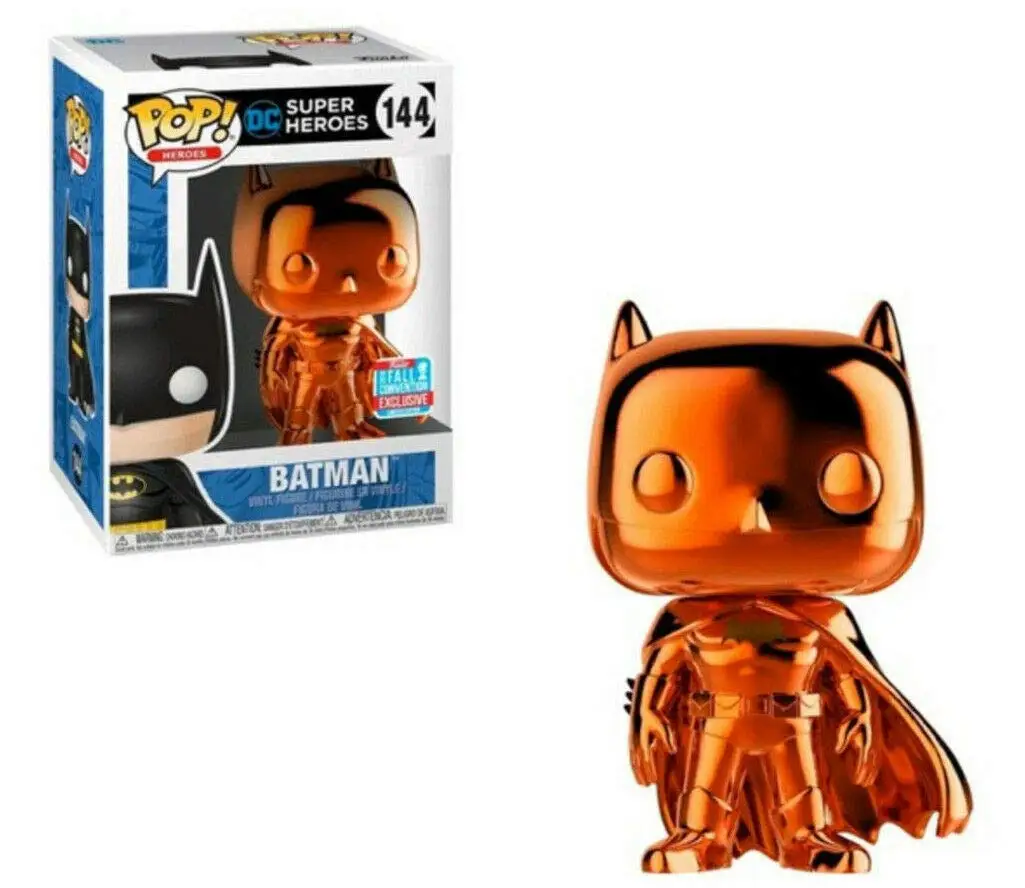 Коллекционная виниловая экшн фигурка модель Funko pop Chrome Batman #2018 ECCC в оригинальной