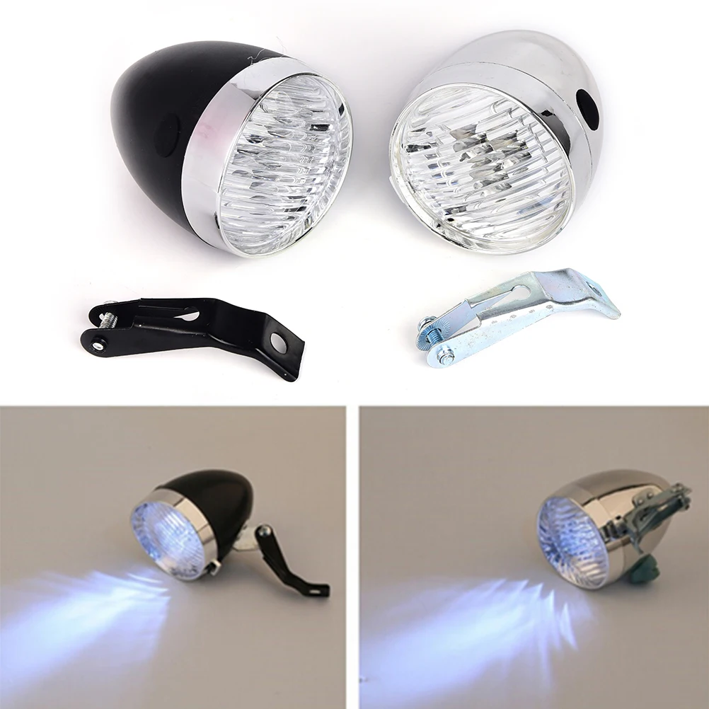 Bike Front Light Vintage Headlight Retro Bike 3 LEDs Light Night Riding Front Head Lamp Cycling Accessory
