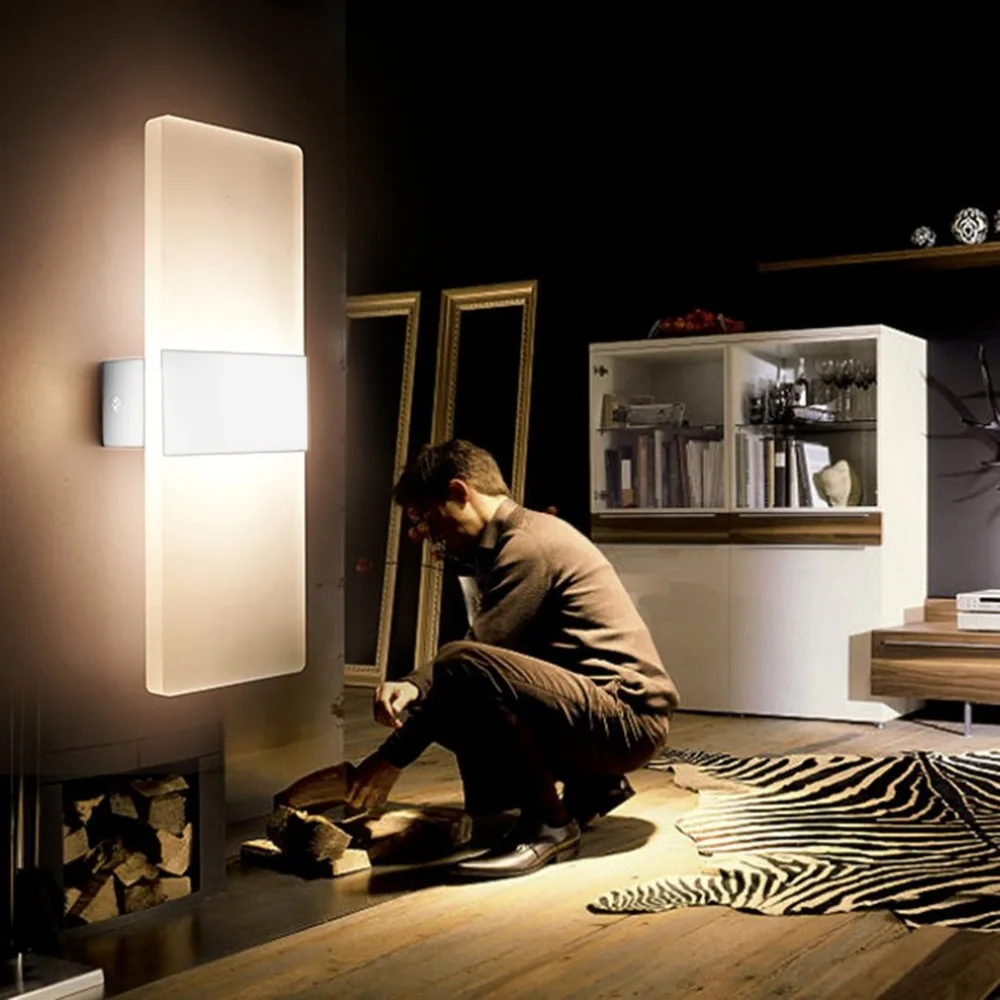 

LED Wall Lamp Light Bed-lighting Personal Ultra-thin Acrylic Aluminum Material Wall Pathway Lamp with Rectangle Shape