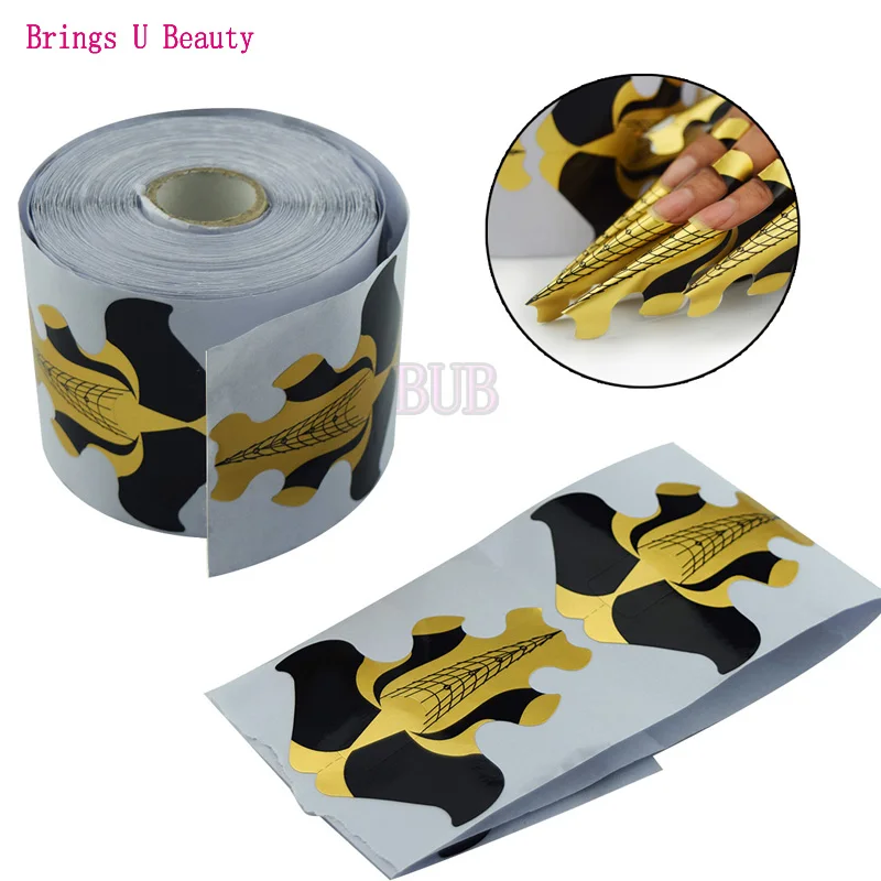 

300pcs /roll Self-Adhesive Sharp Tip Nail Form Sticker for Acrylic Curve French Nail C Line UV Gel Extension Nail Art Tool Guide