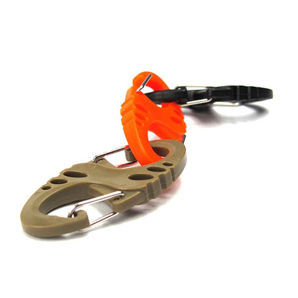 

4pcs Plastic Steel S Shape Backpack Clasps Carabiners Buckle EDC Keychain Camping Bottle Hook