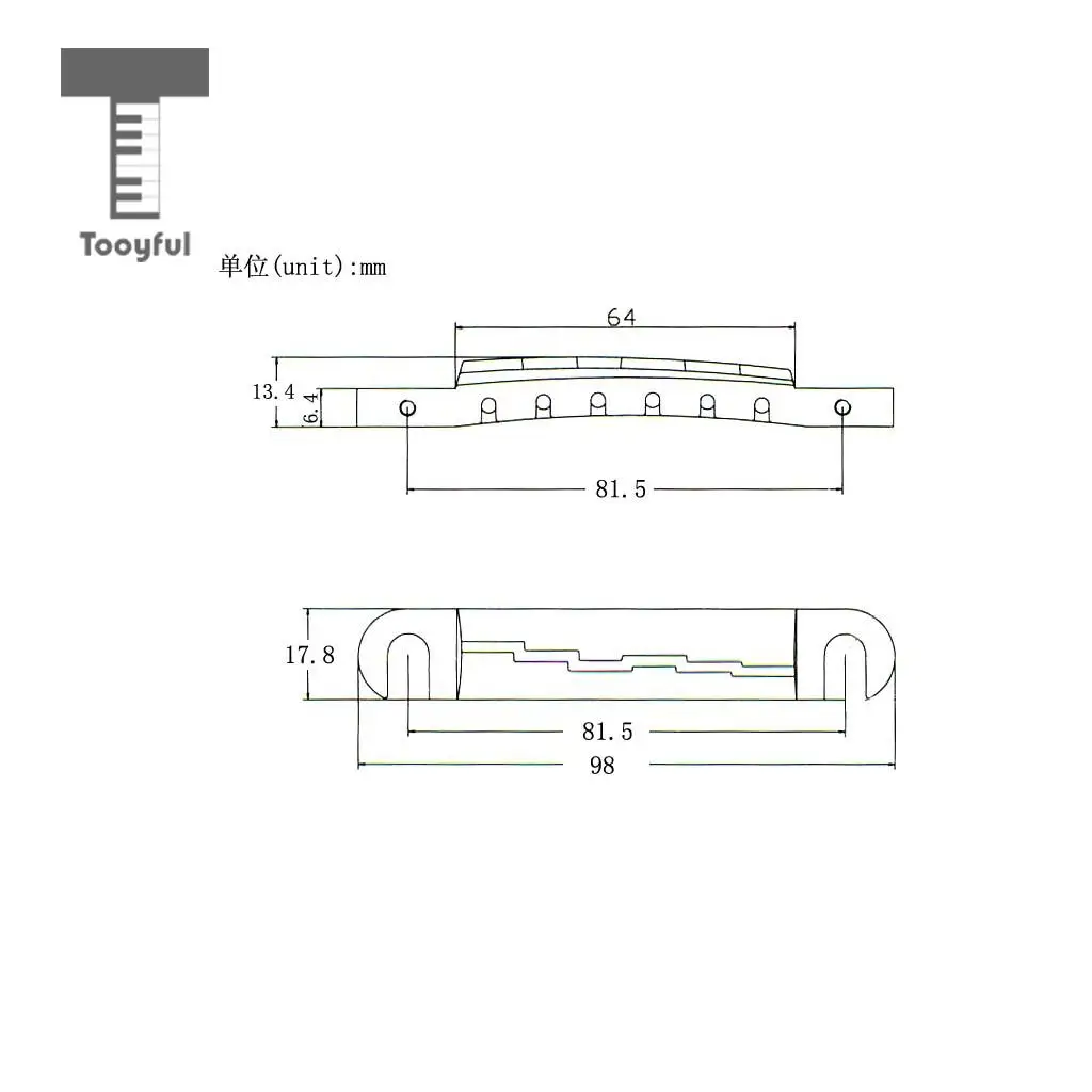 Tooyful Compensated Wraparound Bridge Tailpiece with Studs for LP Style Guitar Parts Accessories