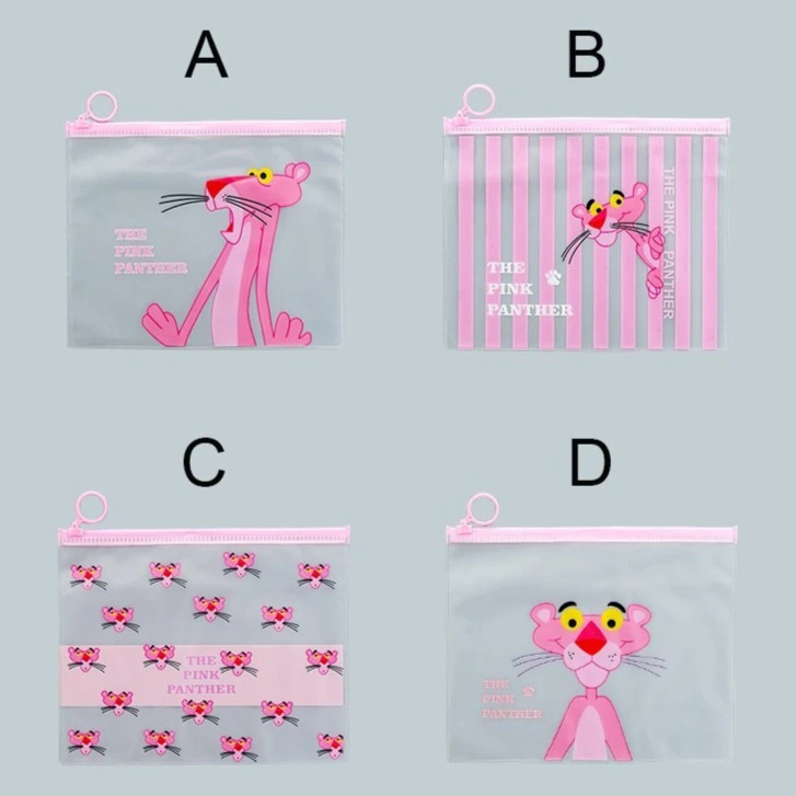 New 1Pcs New Cartoon Unicorn Pink Leopard Transparent PVC Document Bag File Folder Stationery Organizer