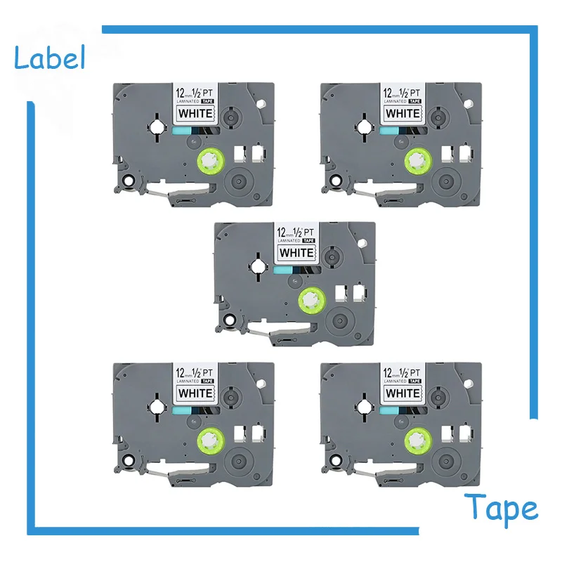 

5PK 12mm tz tze tape Compatible TZe231 TZe 231 TZ-231 TZe-231 p touch tape label Compatible for Brother TZ PT-H105 PT550 PT1000