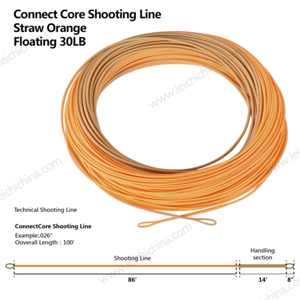 Maximumcatch ConnectCore Shooting line 100ft Straw/Orange 30lb Floating
