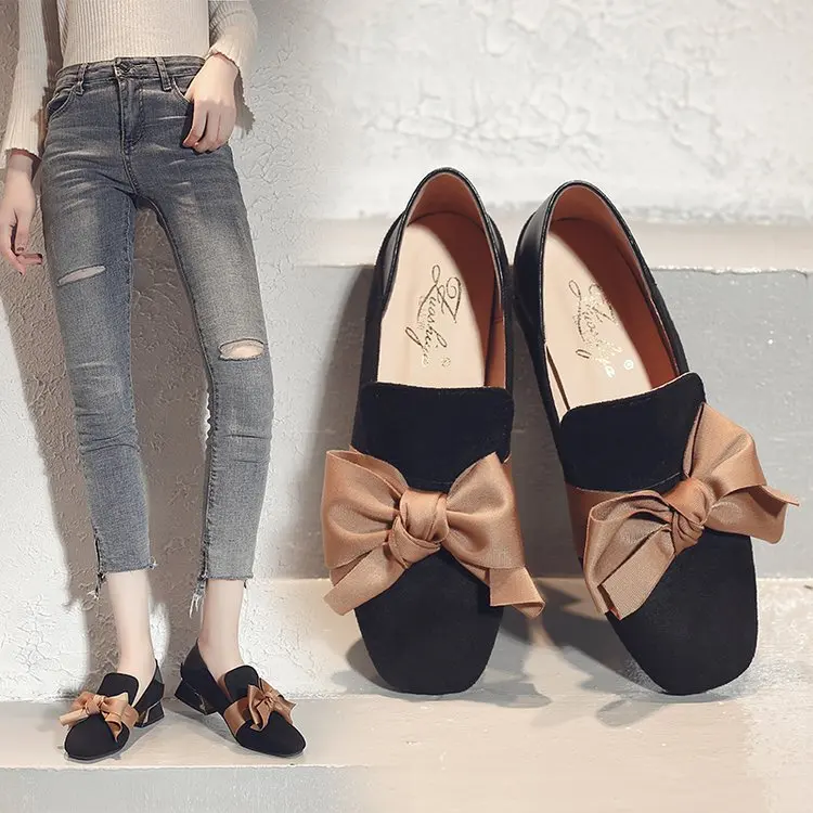 Papillon Rond Noir Glissent Talons Bowknot Sur Casual Nouveau Avec Métal Chaussures E515 Bas À Bout Femmes Pantoufles Mode khaki noeud P4pwqUv