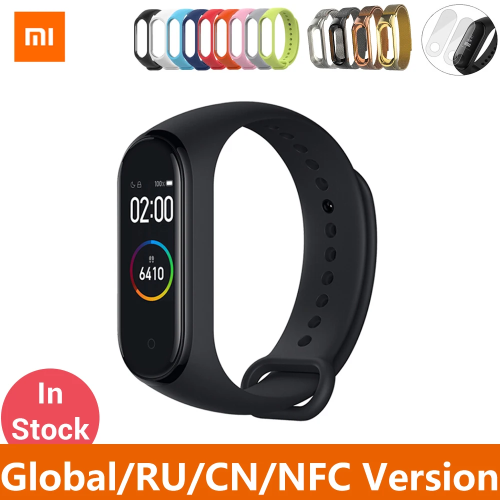 Оригинальный Смарт браслет Xiaomi Mi Band 4 6 осевой датчик AMOLED экран Bluetooth 5 0 монитор