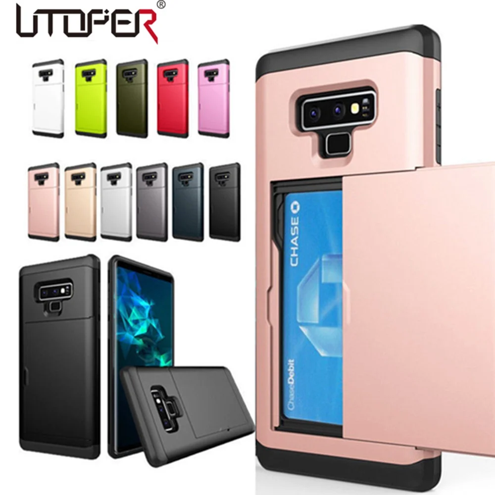 

Phone Case For Samsung Galaxy S10 Case Slide Armor Wallet Card Slot Cover For Samsung S8 S9 S10 Plus Lite Note 9 J3 J5 2016 Etui