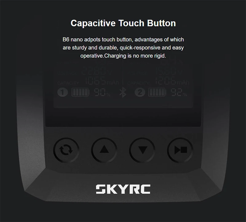 Оригинальное умное зарядное устройство SKYRC B6 Nano Duo 2X100W 15A AC Bluetooth Dis с поддержкой Sky