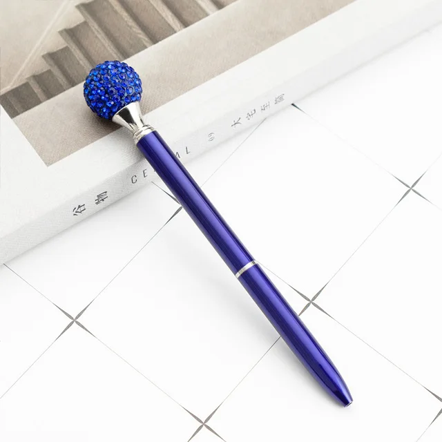 Креативная модная металлическая ручка с кристаллами и бриллиантами, Шариковая рекламная Шариковая ручка для бизнес-подарка, милая ручка для офиса и школы, 1,0 мм