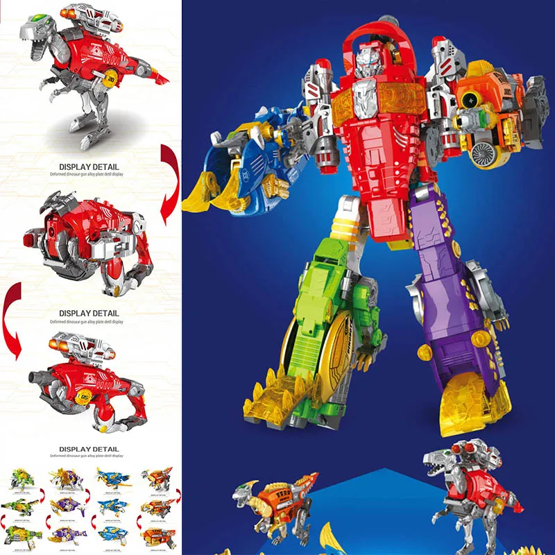 

5 in 1 Transformation dinosaur airsoft Guns bullets Alloy Robot Deformable Guns Action Figure Collection Gift Toys