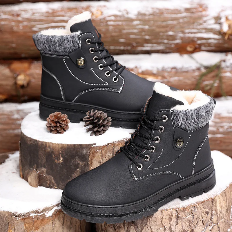 Botas de nieve cómodas súper cálidas de invierno para hombre, botas de deporte, botas de moda antideslizantes, zapatos de hombre, botas de deporte