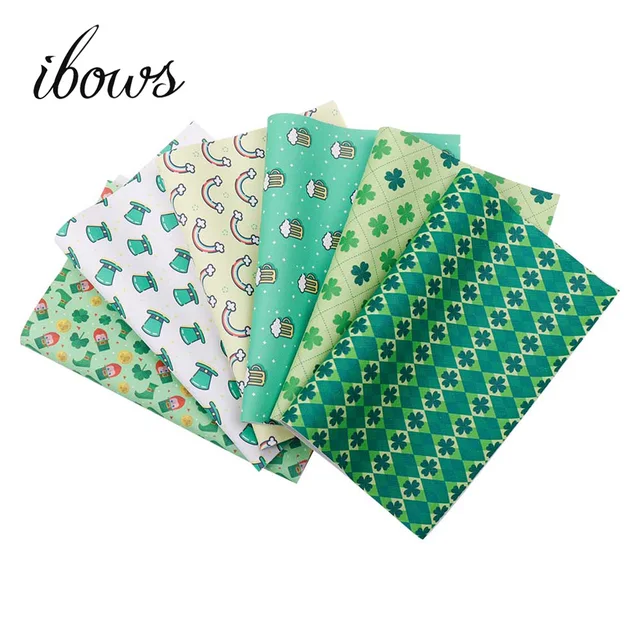 Ibows Faux Leather Sheets Clover Printed Vinyl Fabric St Ibows Faux Leather Sheets Clover Printed Vinyl Fabric St Patrick S Day Decor Diy Hairbow