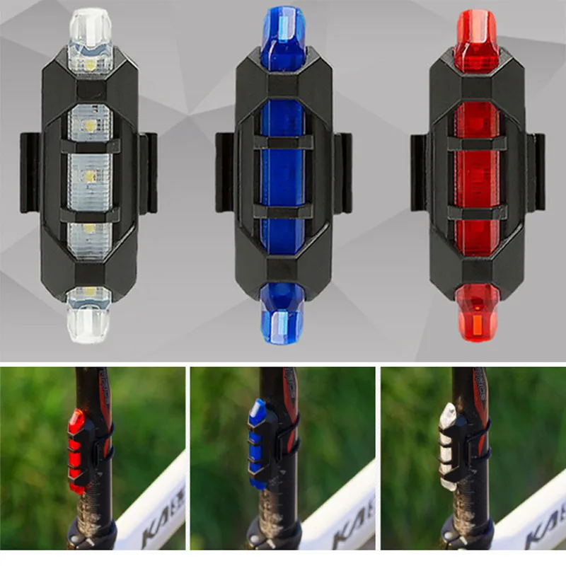 

Super Bright Portable Flash Light Bicycle Light LED Rechargeable Tail Light USB Rear Tail Warning Safety Bike Light