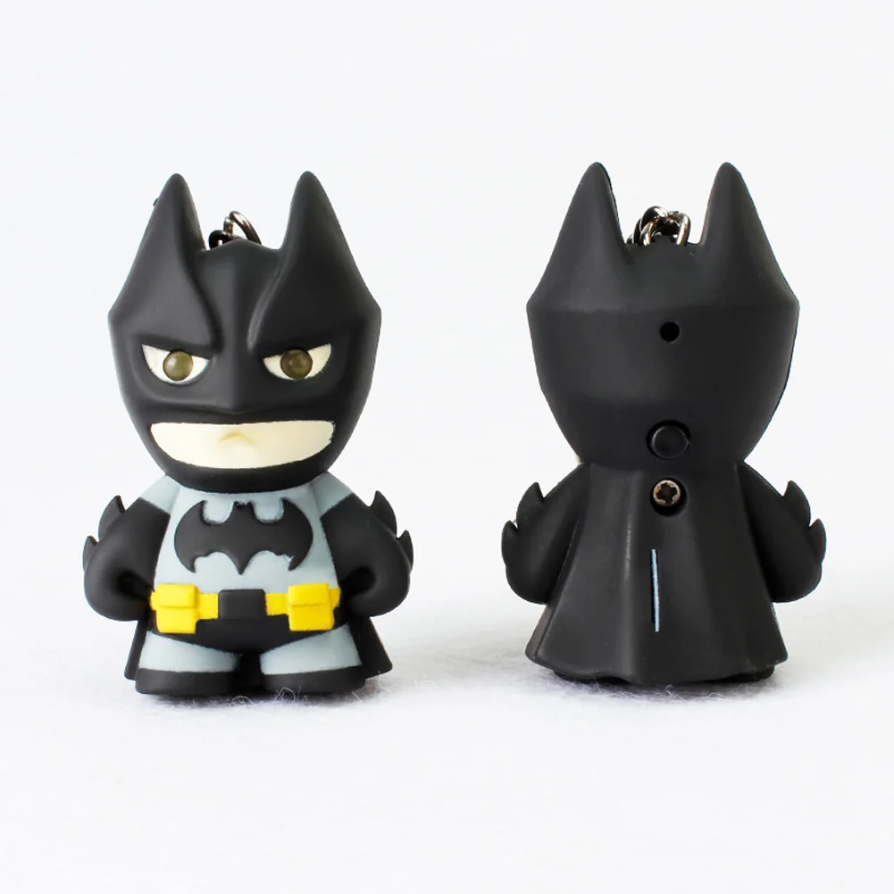 New arrive Flashlight keychain figure keyrings,Cool batman keychain