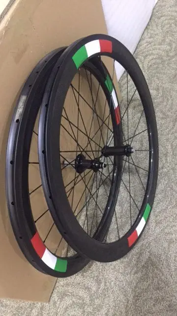 

italy logo carbon bike wheels 50mm tubular 23mm full carbon bike wheels 3k 700C made in china wheels 1 year warranty