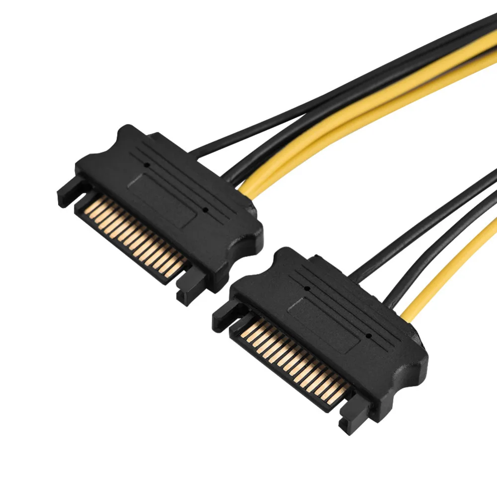 20 см/40 см двойной/одиночный 15 Pin SATA штекер 8 женский источник питания для майнинга