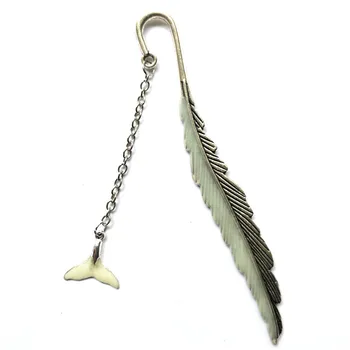 

Luminous Night Whale Tail Bookmark Leather Shape Silver Copper Bookmarks Teacher Gifts Bookmarks for Books