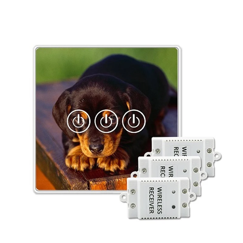 

Saful Wireless Switch 150M Remote Control Tempered Glass Panels 3 Gang 3 Way Waterproof Light Led Capacitive Home Touch Switch