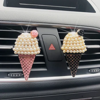 

Cute Ice Cream Car Air Fresheners Flavoring In Auto Perfume Fragrances Diffuser Car Scent Vent Clip Car Decoration Ornaments