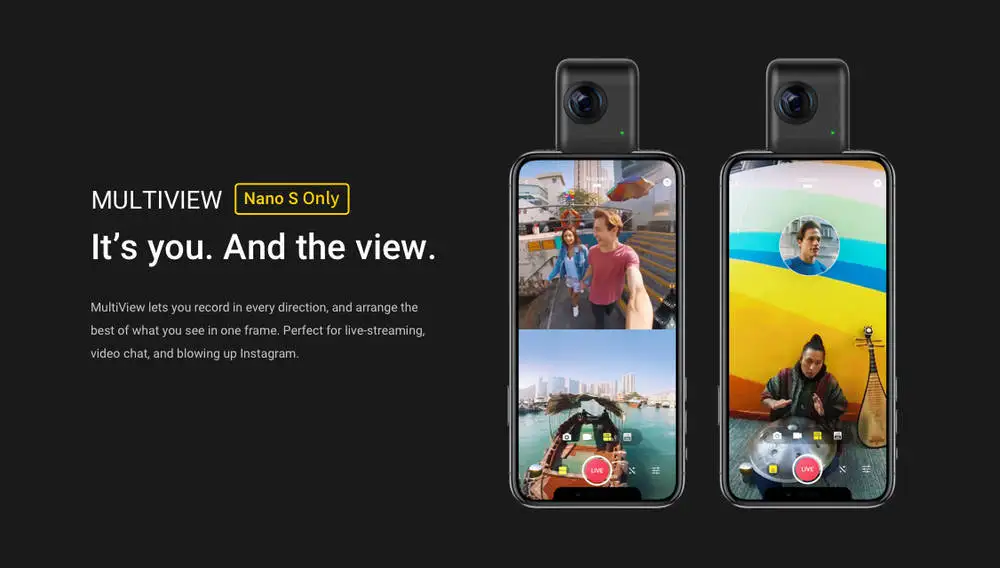 Insta360 Nano S 4K 360 VR видео панорамная камера 20 Мп фото для iPhone X iPhone 8 серии