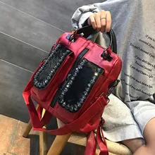 Модный Элегантный стильный многофункциональный рюкзак из искусственной кожи с конским волосом, женская меховая сумка на плечо, дорожные школьные сумки со стразами для девочек-подростков