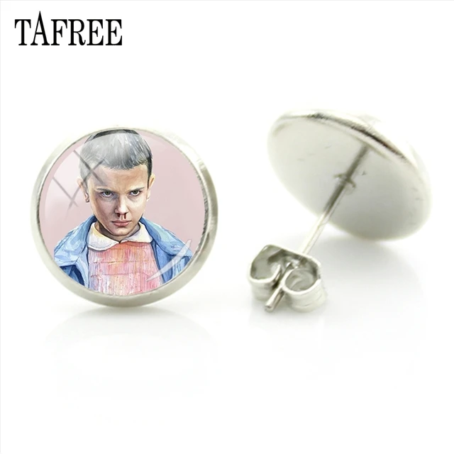 TAFREE Fashion Jewelry American Thriller TV Series Stranger Things Sliver Stud Earrings Women Party Decorations Earrings QF118 QF114