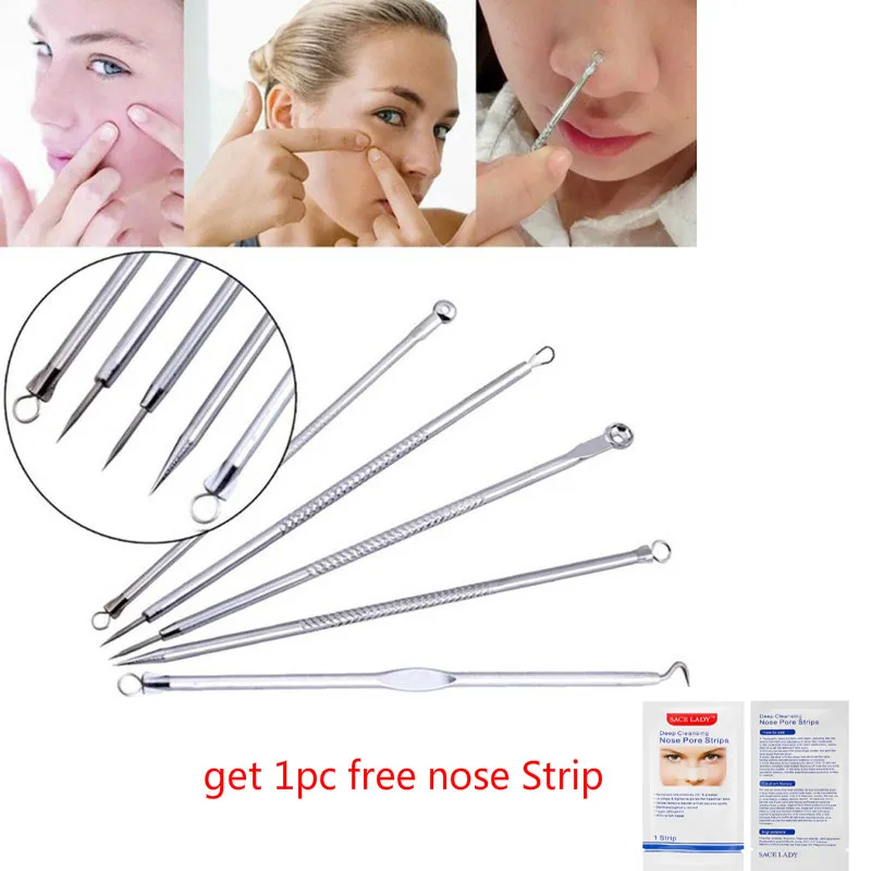5 шт., экстрактор угрей Комедон, прыщей от угрей, вакуумный экстрактор угрей, инструмент для удаления угрей/угрей, ложка для лица